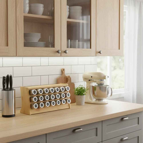 range epice en bois pour comptoir