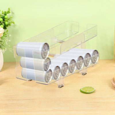 rangement canette frigo incliné
