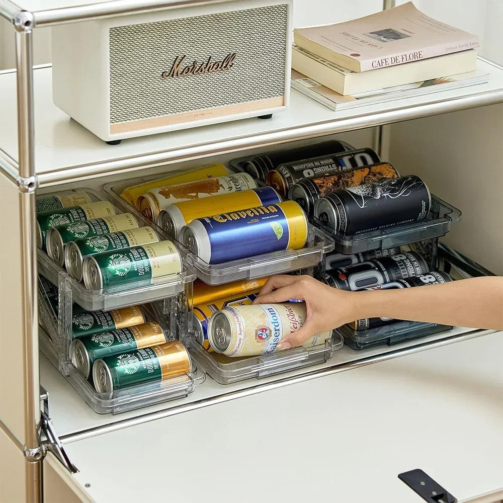 rangement canette frigo