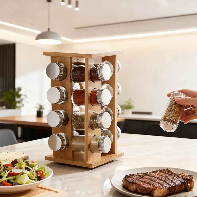 rangement epices bois pour pots