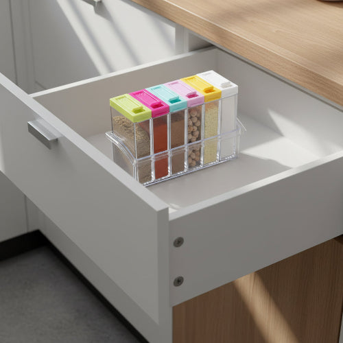 rangement epices pots colores
