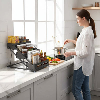 rangement epices tiroir à trois niveaux