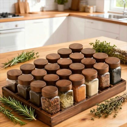 rangement epices tiroirs en bambou