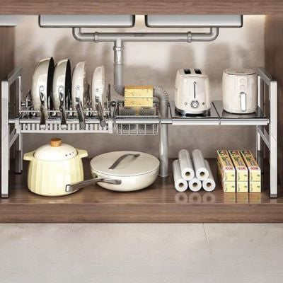 rangement evier en acier