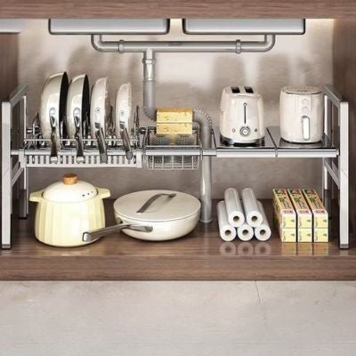 rangement evier en acier