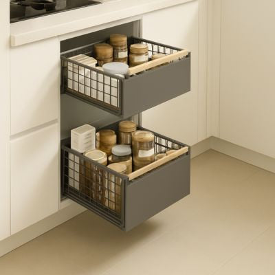 rangement sous evier en acier