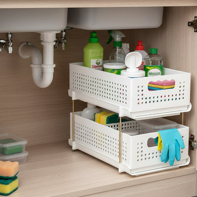 rangements sous évier coulissant