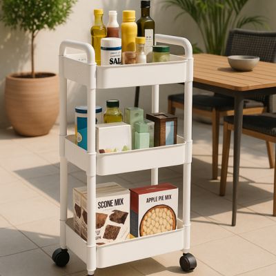 support epices trois etages blanc